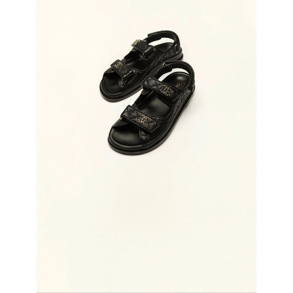 CHANEL “DAD” Grained Calfskin Sandals EU 38/ US 8 $1700